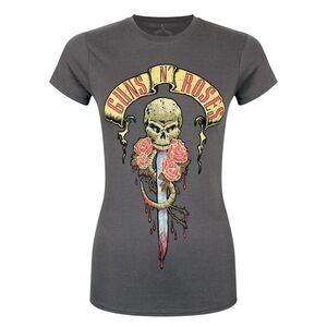 Guns N Roses Womens/Ladies Dripping Dagger T-Shirt / Charcoal Grey